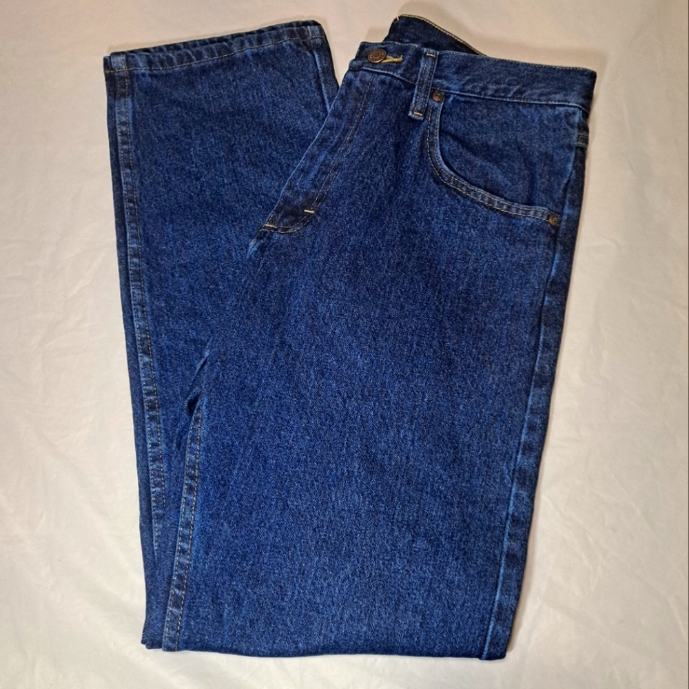 Wrangler Regular Fit Jeans Men's 32x32 DarkWash Blue Denim 5-Pocket Zip-up Nice